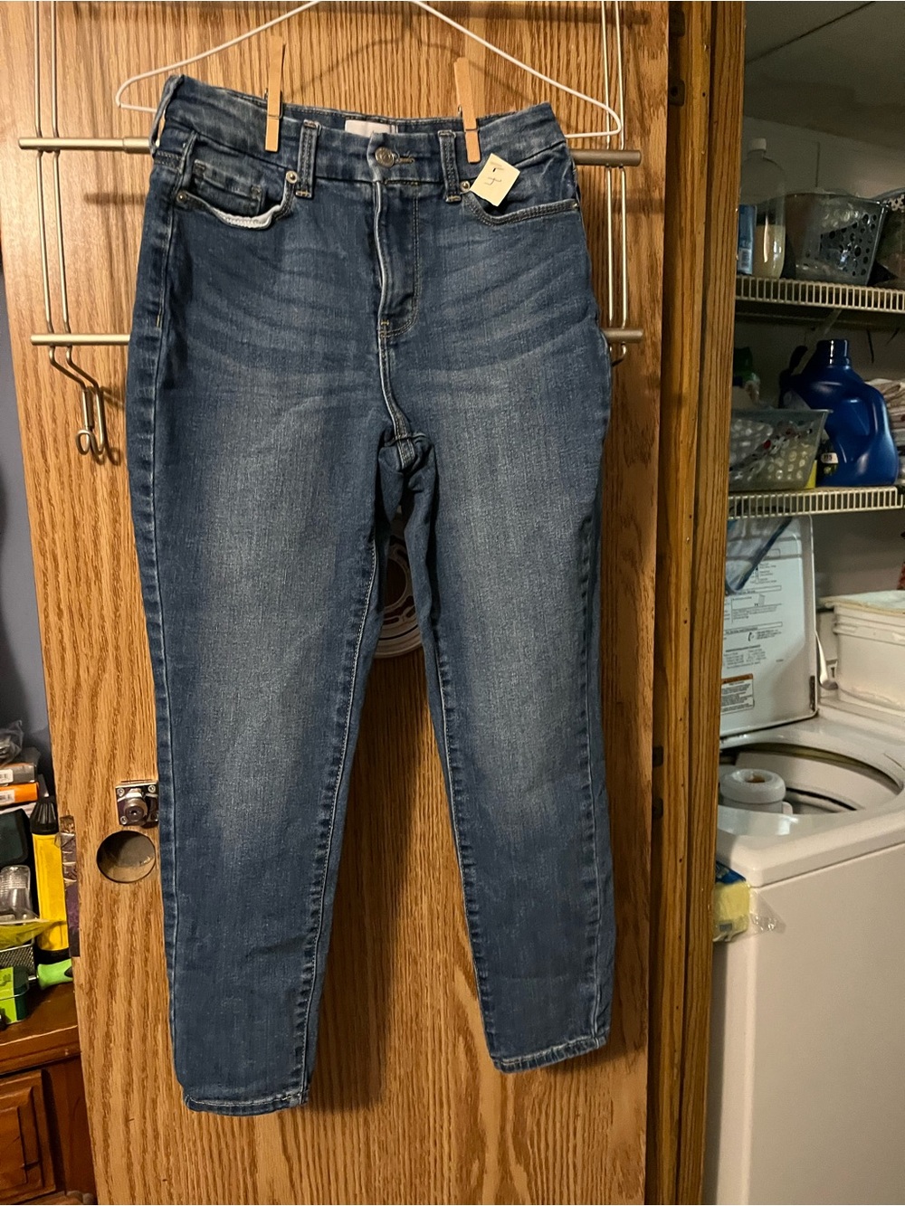True Craft Women's Skinny Jeans in Dark Blue Wash